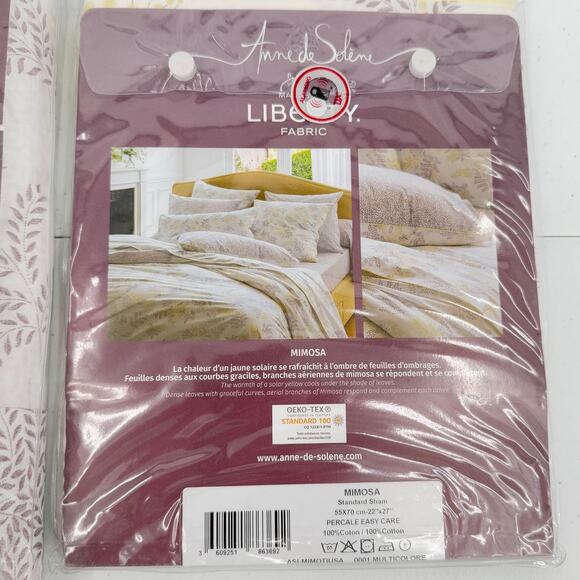 NWT Mimosa By Anne De Solene Floral QUEEN Duvet & Sham Set Percale Cotton - Picture 5 of 12